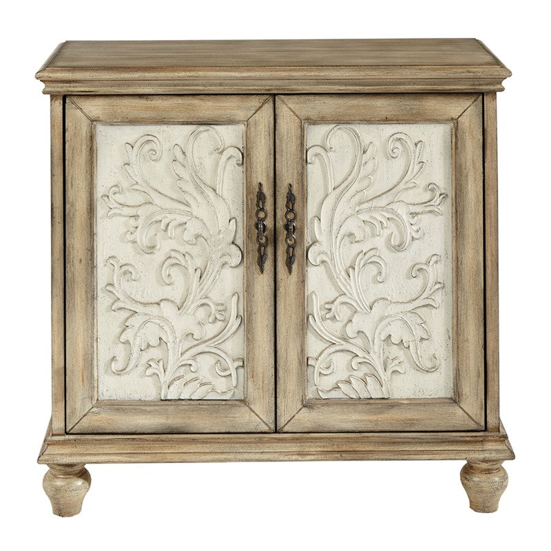 Driscoll 2-Door Carved Wood Storage Cabinet by Madison Park