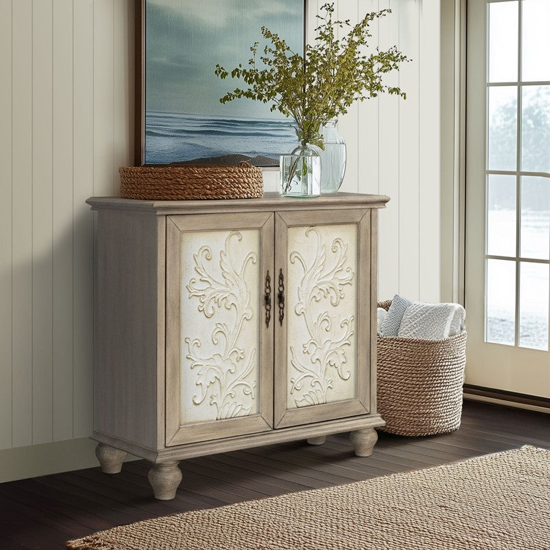 Driscoll 2-Door Carved Wood Storage Cabinet by Madison Park
