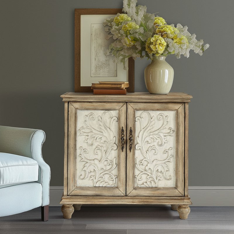 Driscoll 2-Door Carved Wood Storage Cabinet by Madison Park