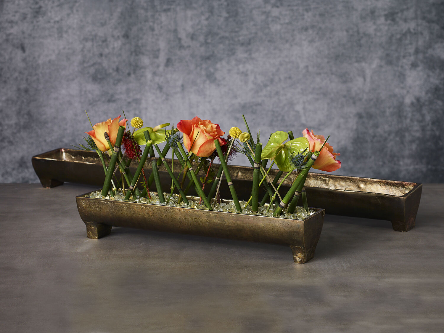Antique Gold Finish Elongated Tray