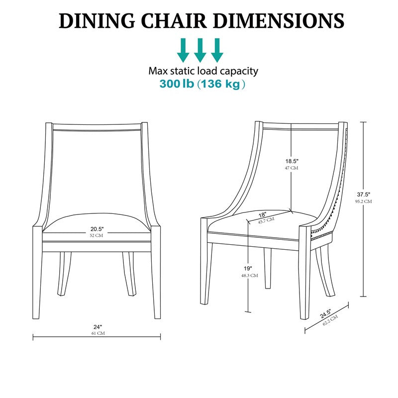 Elmcrest Upholstered Dining Chair with Nailhead Trim