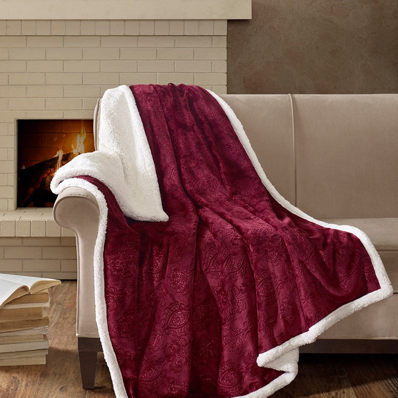 Elma Oversized Textured Plush Throw by Madison Park