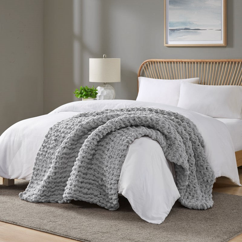 Chenille Chunky Knit Throw by Madion Park