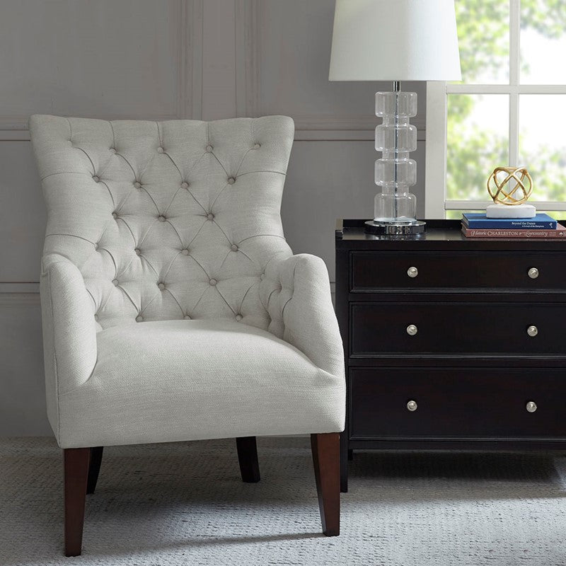 Hannah Button Tufted Wing Chair by Madison Park
