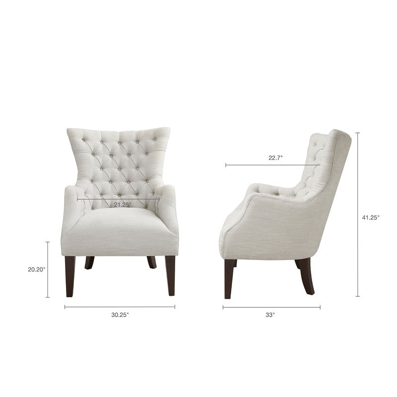 Hannah Button Tufted Wing Chair by Madison Park