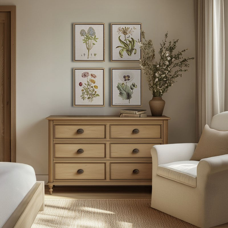 Herbal Botany 4-piece Botanical Illustration Framed Canvas Wall Art Set by Madison Park