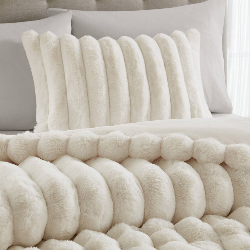 Jasmine 3 Piece Faux Fur Comforter Set by Madison Park