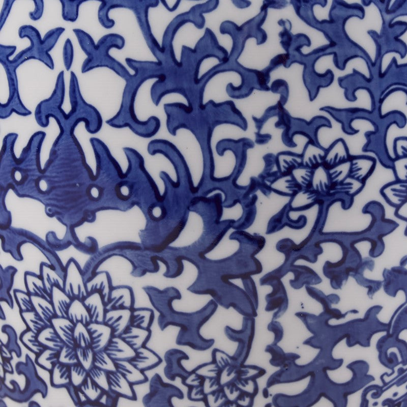 Blue and White Ceramic Ginger Jar Table Lamp