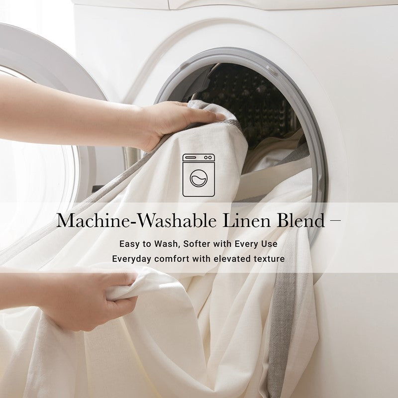 Linen Blend Double Flange Duvet Cover Set by Harbor House