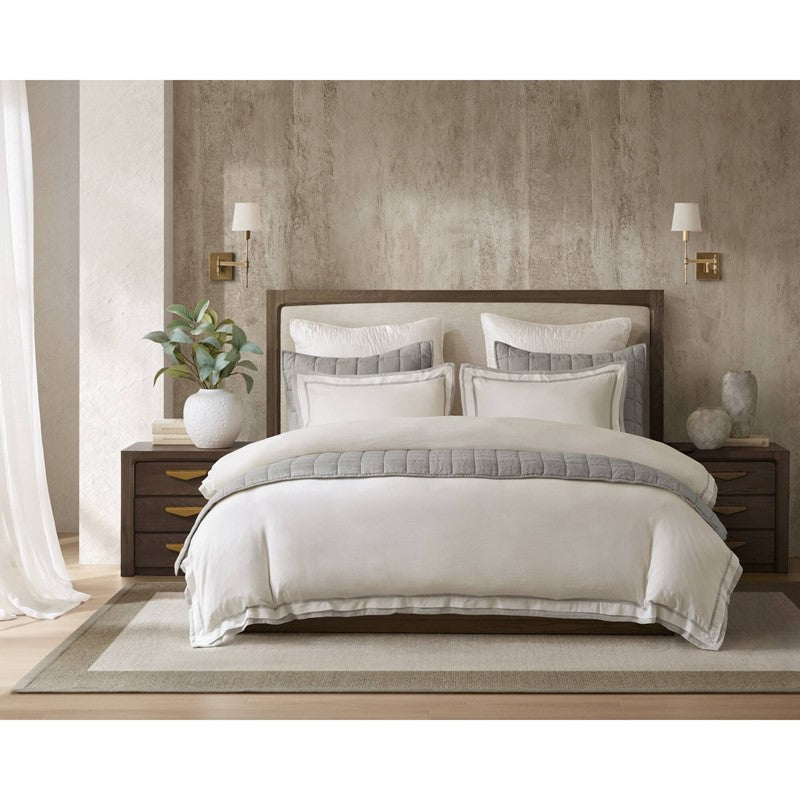 Linen Blend Double Flange Duvet Cover Set by Harbor House