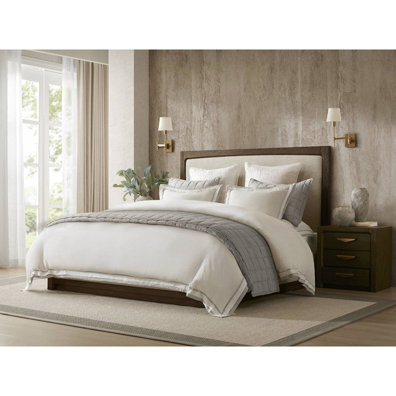 Linen Blend Double Flange Duvet Cover Set by Harbor House