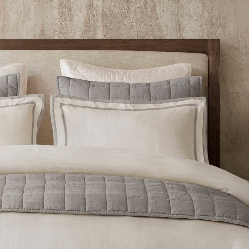 Linen Blend Double Flange Duvet Cover Set by Harbor House