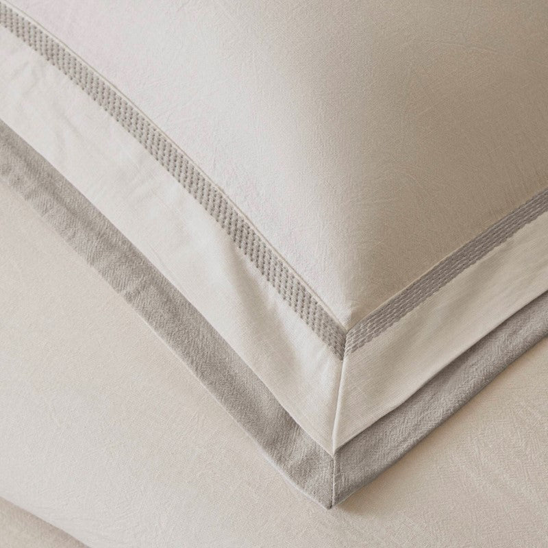 Linen Blend Double Flange Duvet Cover Set by Harbor House