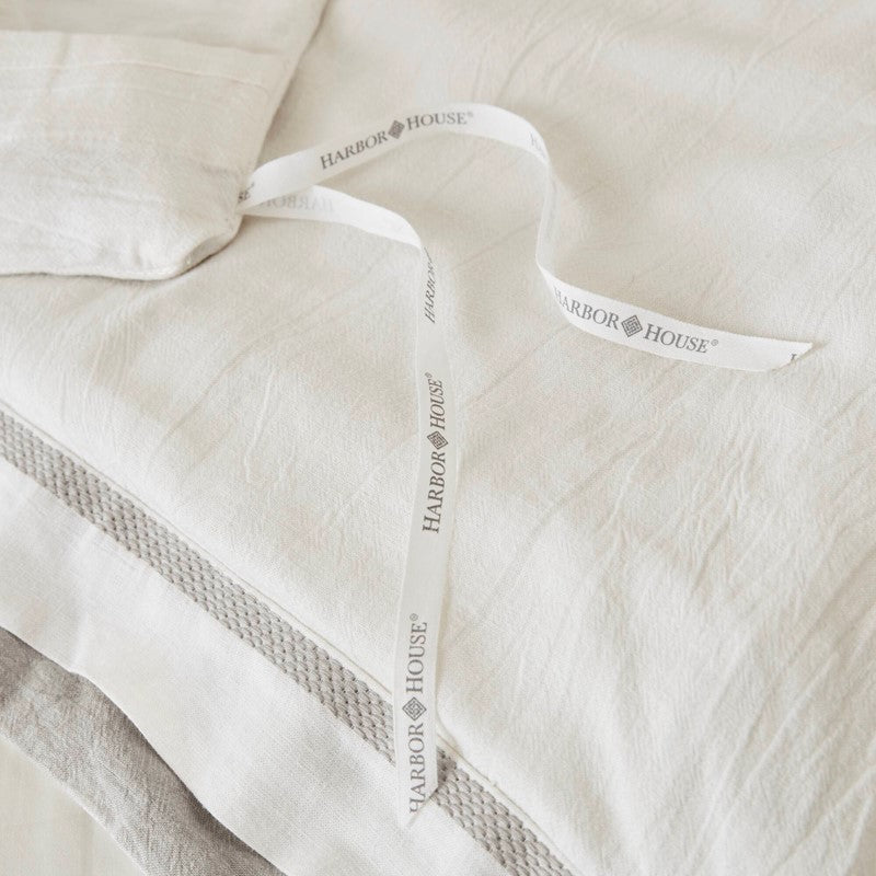 Linen Blend Double Flange Duvet Cover Set by Harbor House