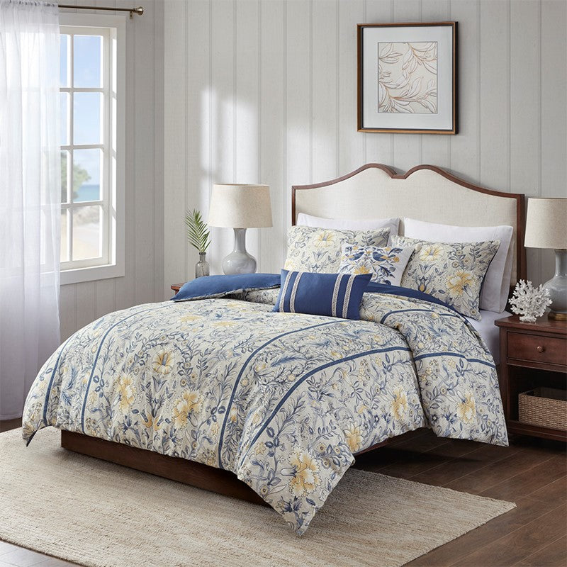 Livia 5 Piece Cotton Duvet Cover Set by Harbor House Blue