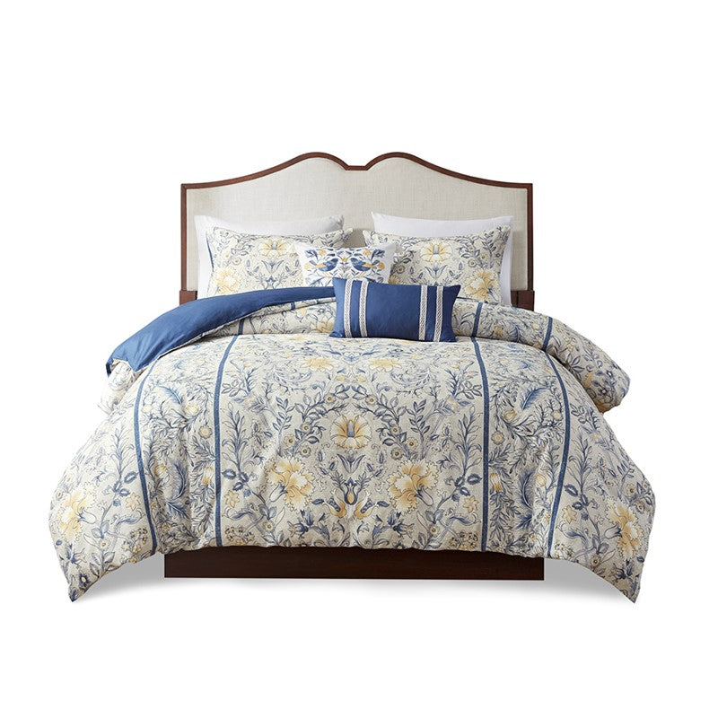 Livia 5 Piece Cotton Duvet Cover Set by Harbor House Blue