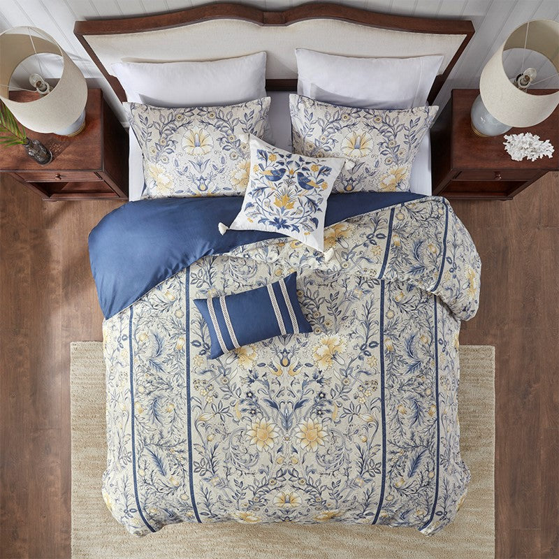 Livia 5 Piece Cotton Duvet Cover Set by Harbor House Blue