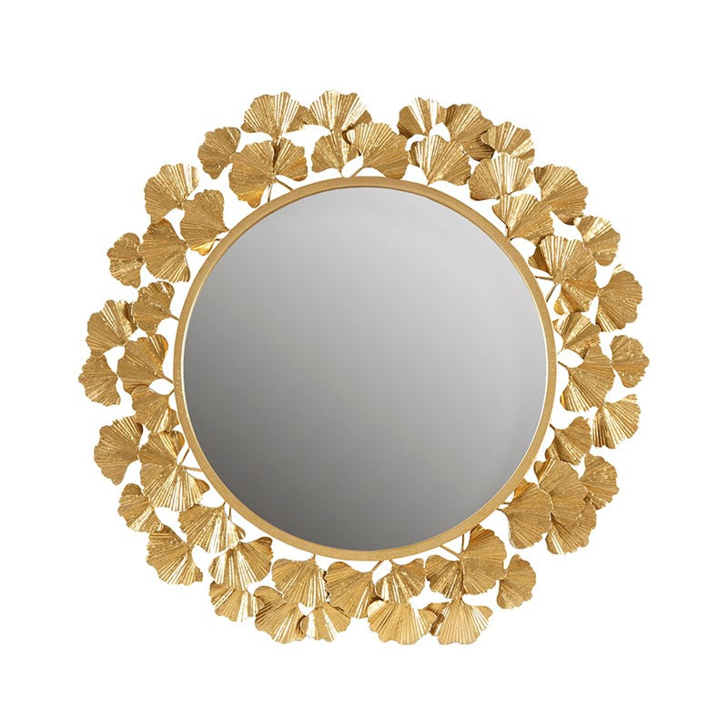 Eden Gingko Leaf Round Wall Mirror by Martha Stewart
