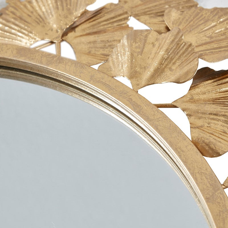 Eden Gingko Leaf Round Wall Mirror by Martha Stewart