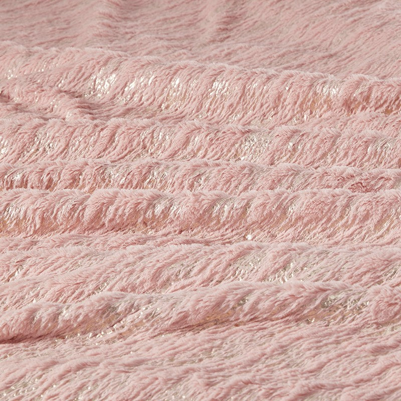 Naomi Metallic Print Faux Fur Comforter Set by Madison Park