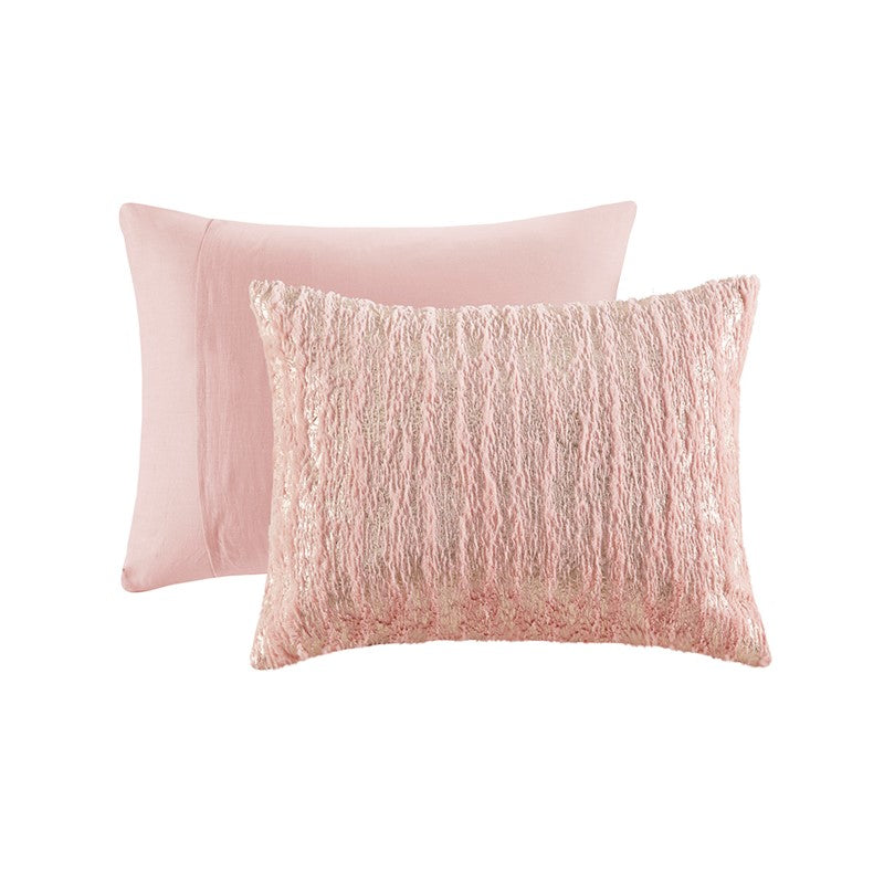 Naomi Metallic Print Faux Fur Comforter Set by Madison Park