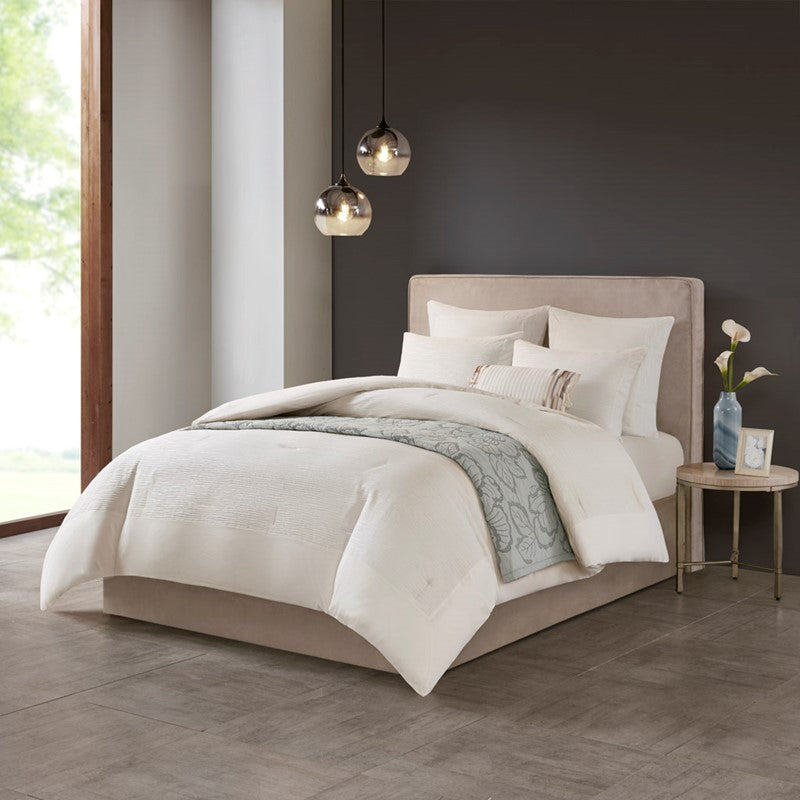 Hanae Cotton Blend Yarn Dyed 3 Piece Comforter Set by N Natori