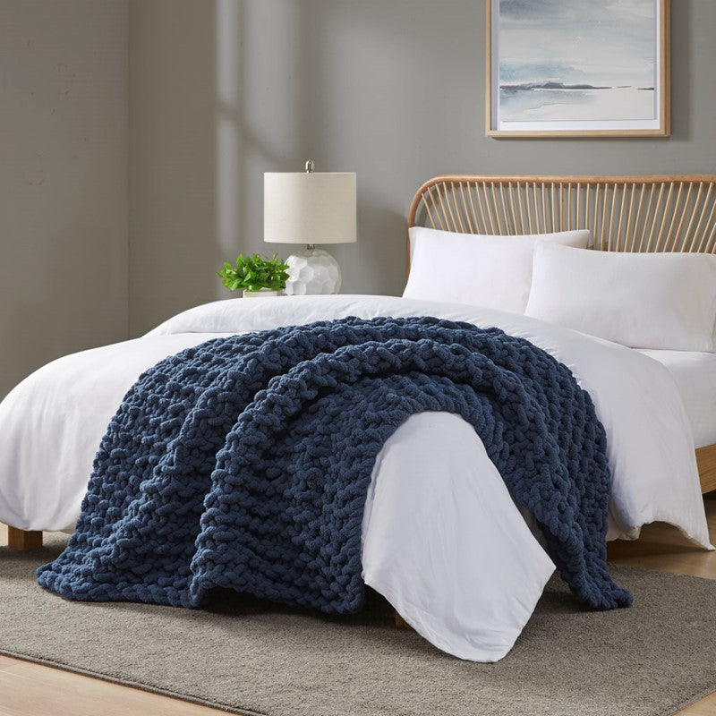 Chenille Chunky Knit Throw by Madion Park