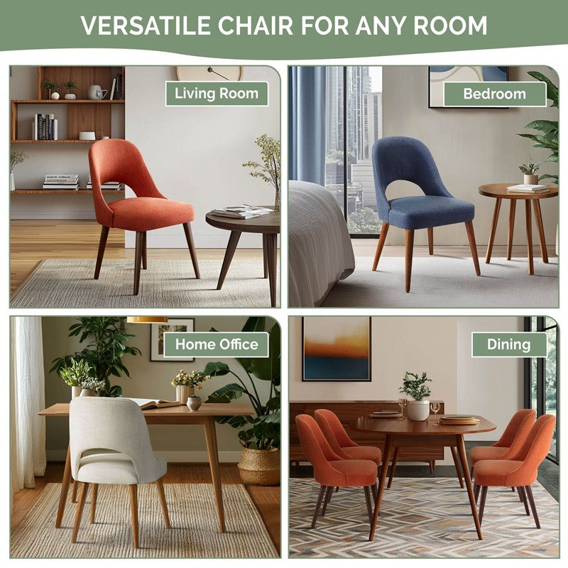 Nola Upholstered Dining Side Chairs with Cutout Back design (Set of 2)