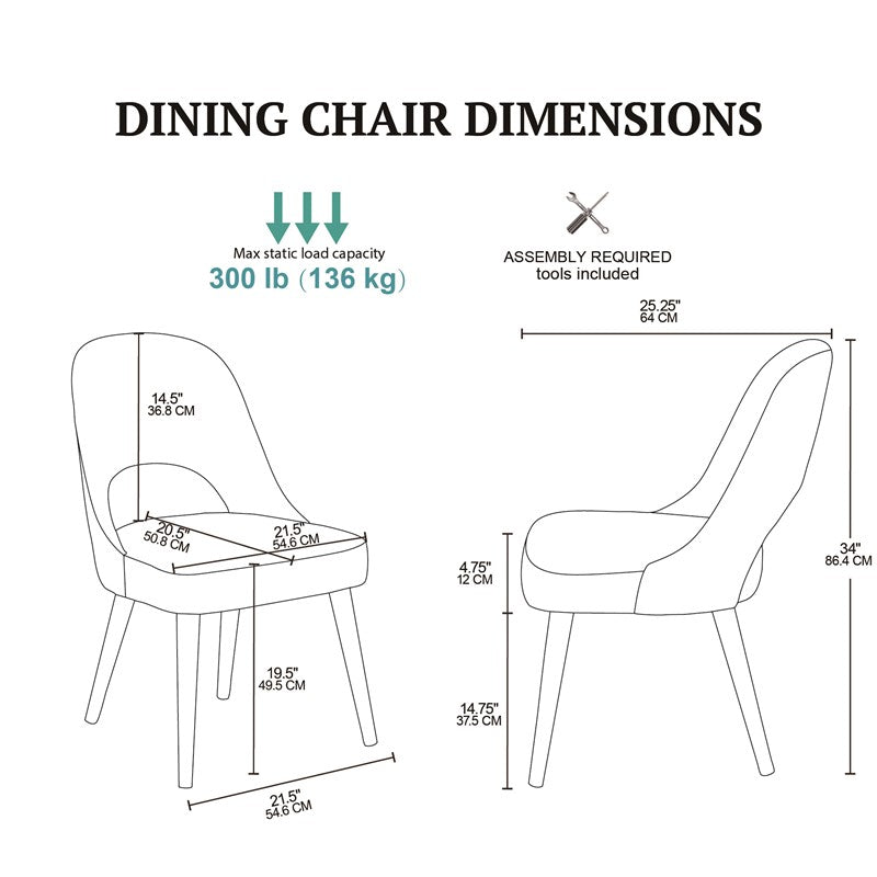 Nola Upholstered Dining Side Chairs with Cutout Back design (Set of 2)