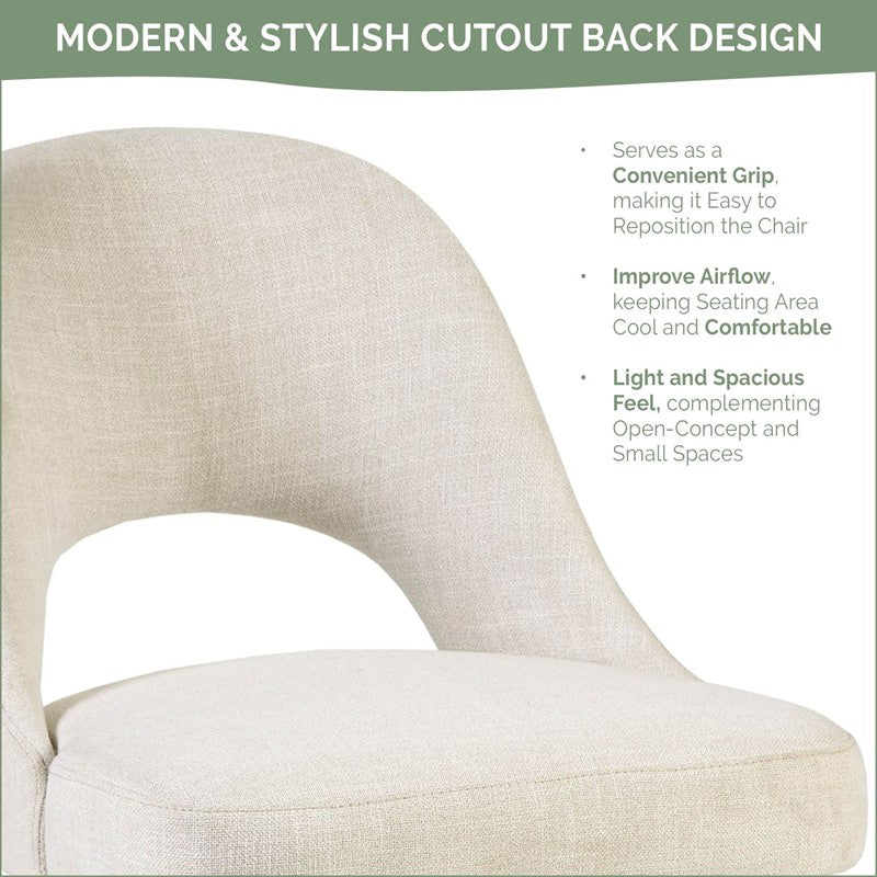 Nola Upholstered Dining Side Chairs with Cutout Back design (Set of 2)