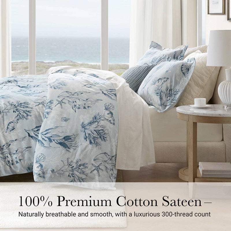 Paros Coral Reef 100% Cotton Sateen Duvet Cover Set by Harbor House