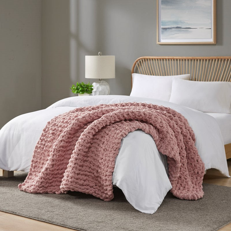 Chenille Chunky Knit Throw by Madion Park