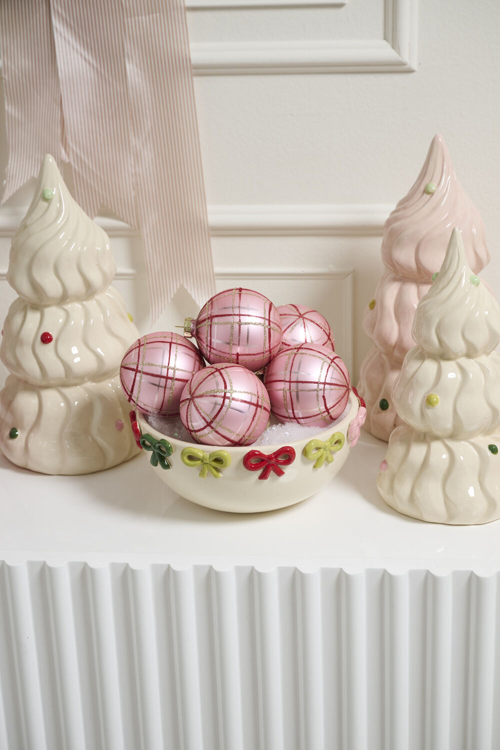 Glitter Plaid Ornament (Set of 6)