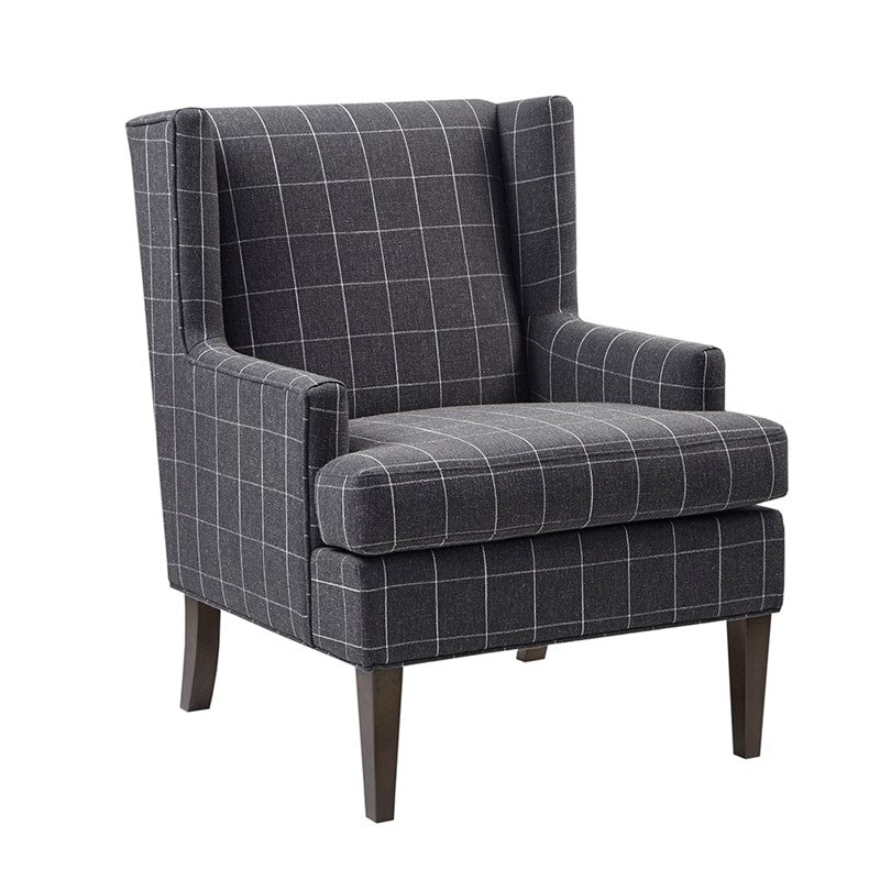 Decker Plaid Wingback Armchair by Martha Stewart