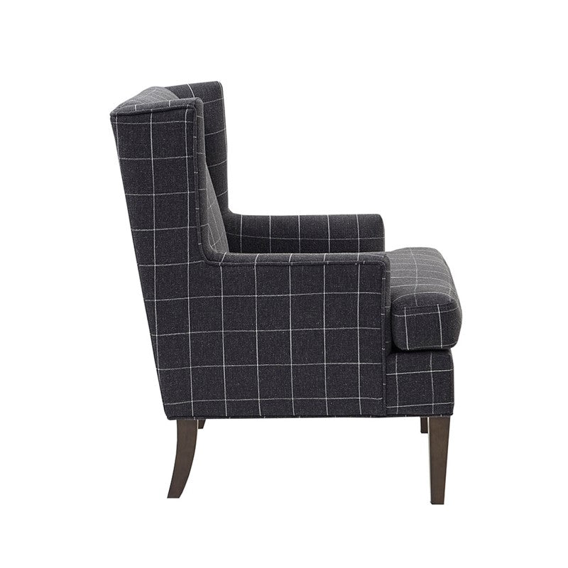 Decker Plaid Wingback Armchair by Martha Stewart