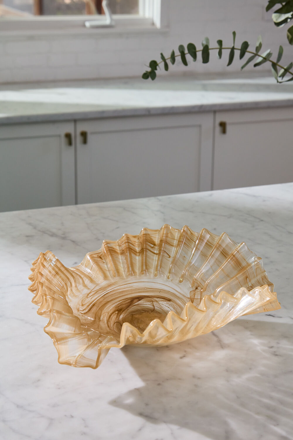Natural Concertina Glass Bowl