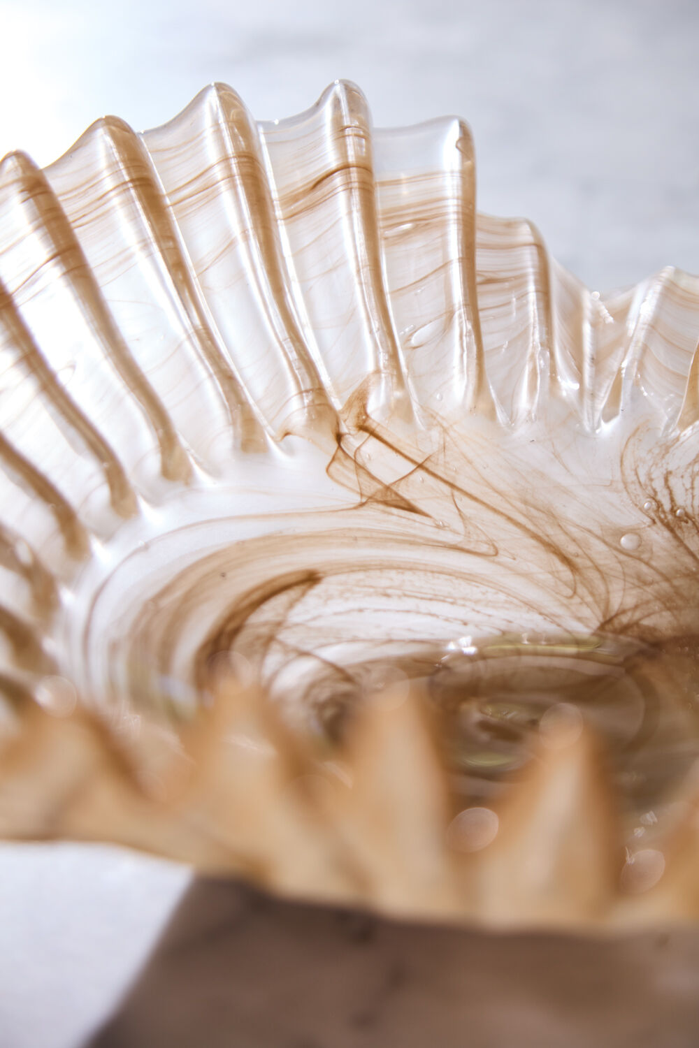 Natural Concertina Glass Bowl