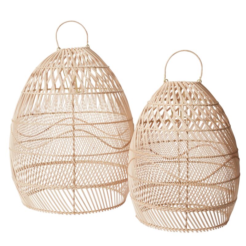 Elongated Rattan Light Shade