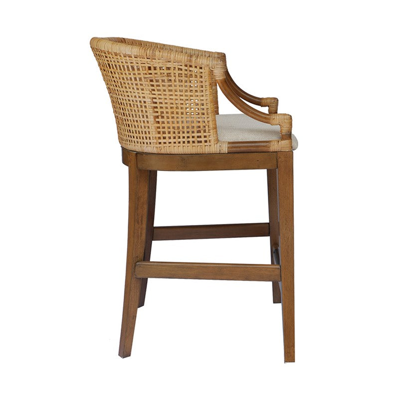Playa Handcrafted Rattan & Wood Counter Stool 25" H by Martha Stewart