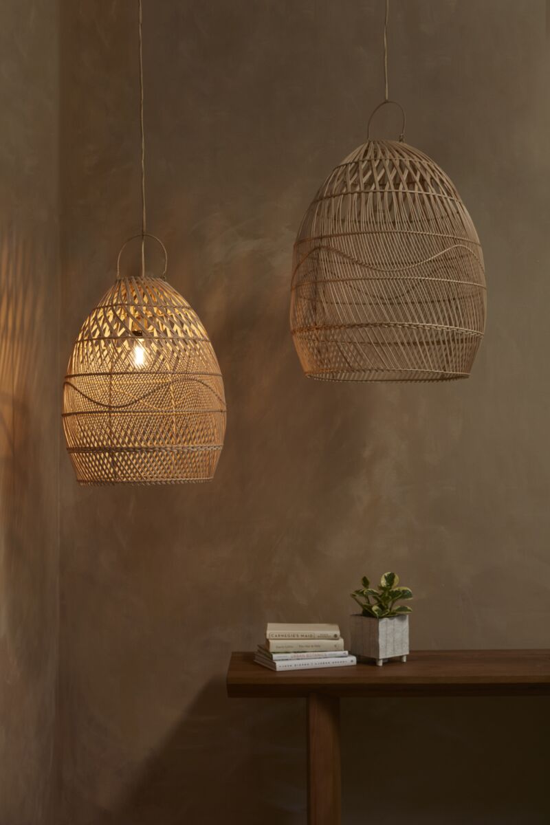 Elongated Rattan Light Shade