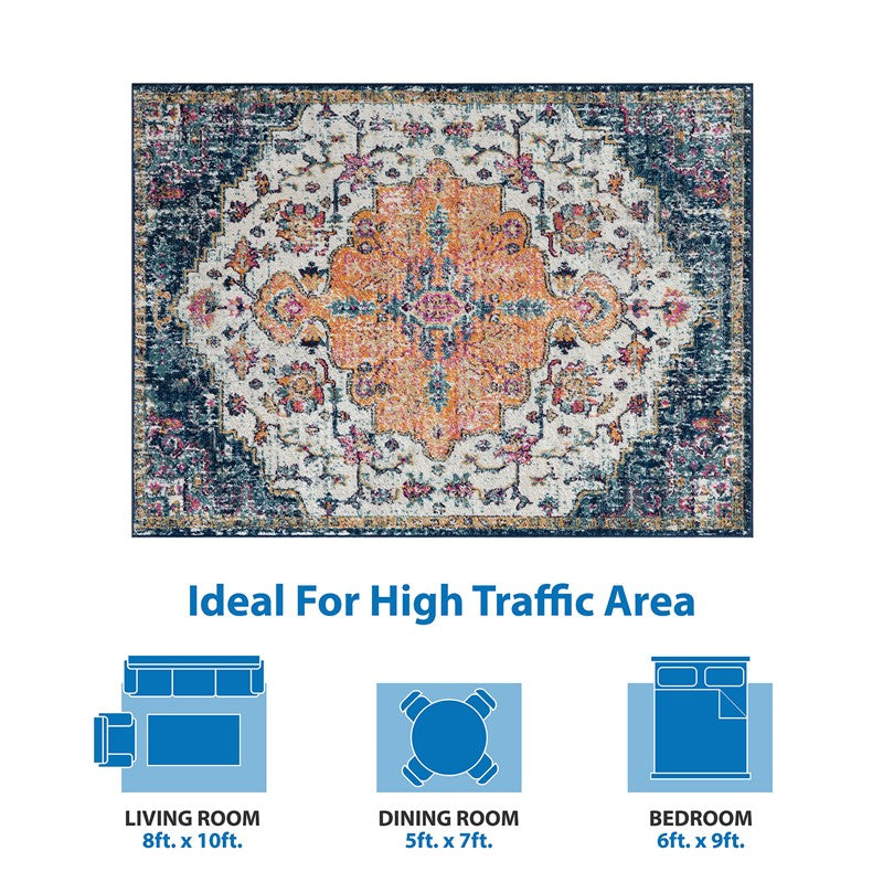 Mateo Boho Medallion Woven Area Rug by Madison Park