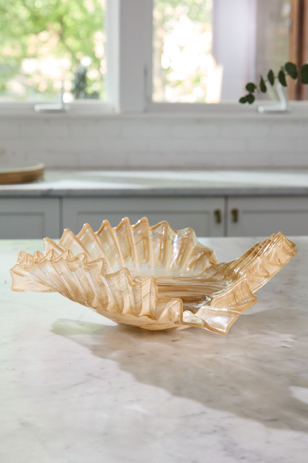Natural Concertina Glass Bowl