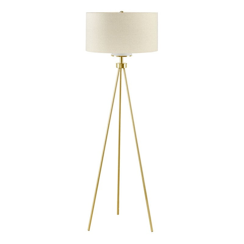 Metal Tripod Floor Lamp with Glass Shade