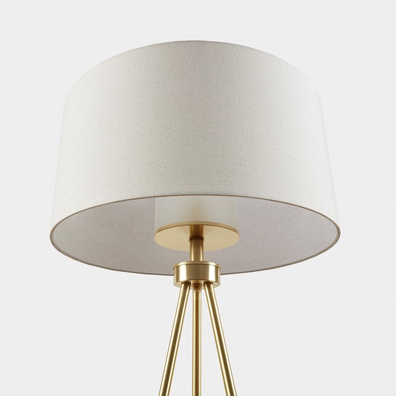 Metal Tripod Floor Lamp with Glass Shade