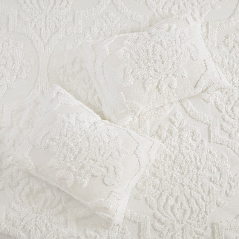 Viola 3 Piece Tufted Cotton Chenille Damask Duvet Cover Set by Madison Park