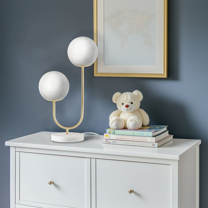 Metal 2-Light Globe Table Lamp